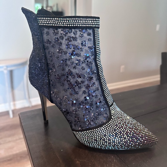 Thin High Heels Boots Women Zip Pointed Toe size 8 - Picture 8 of 11